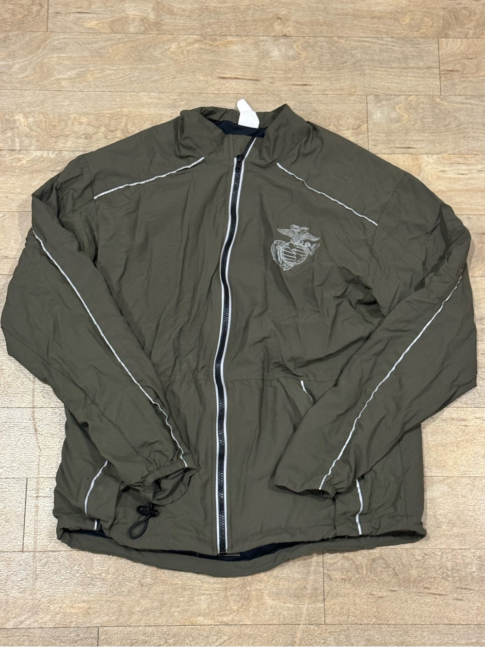 USMC US Marines Jacket Mens Small Regular Olive Track Warmup Full Zip